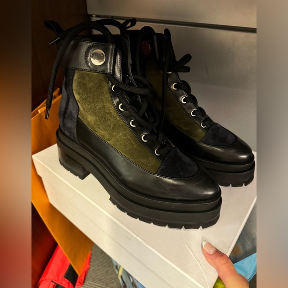 Pierre Hardy 50MM Penny Lace Up Bootie Green and Black 40 NWT - Picture 8 of 12